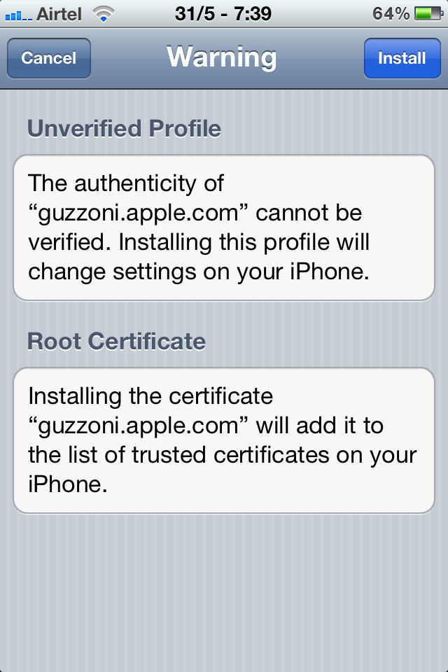 SiriPort Certificate